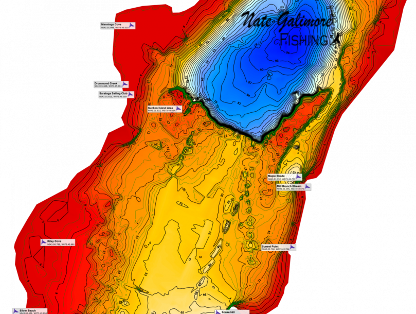 Saratoga Lake Map – Google Earth - Nate Galimore Fishing - google earth